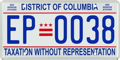 DC license plate EP0038