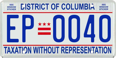 DC license plate EP0040
