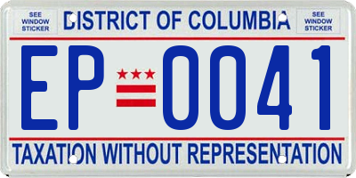 DC license plate EP0041