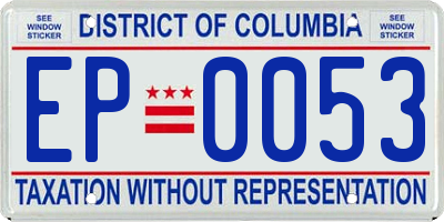 DC license plate EP0053