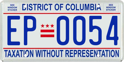 DC license plate EP0054