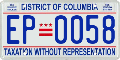 DC license plate EP0058