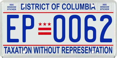 DC license plate EP0062