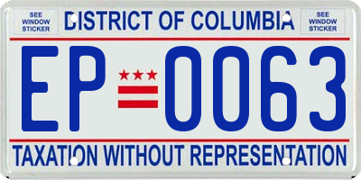 DC license plate EP0063