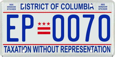 DC license plate EP0070