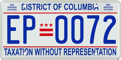 DC license plate EP0072