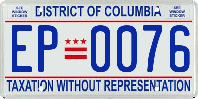DC license plate EP0076