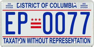 DC license plate EP0077