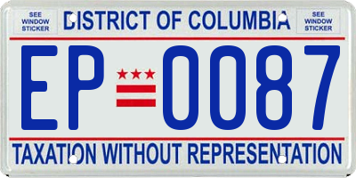 DC license plate EP0087