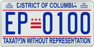 DC license plate EP0100