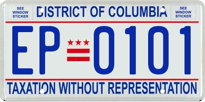 DC license plate EP0101