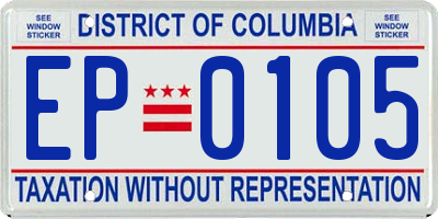 DC license plate EP0105