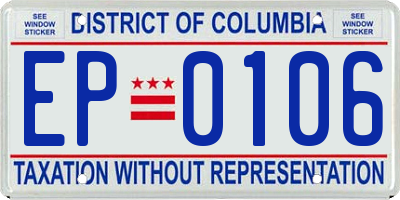 DC license plate EP0106