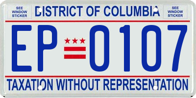 DC license plate EP0107