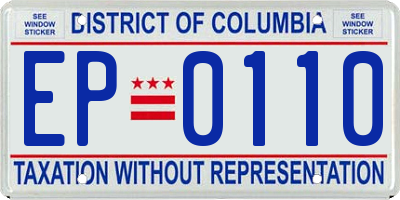 DC license plate EP0110