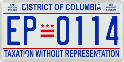 DC license plate EP0114