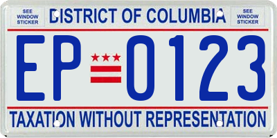 DC license plate EP0123