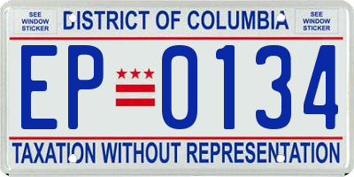 DC license plate EP0134