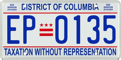 DC license plate EP0135