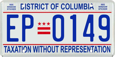 DC license plate EP0149