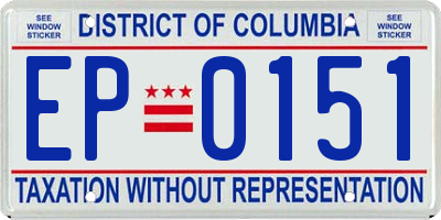 DC license plate EP0151