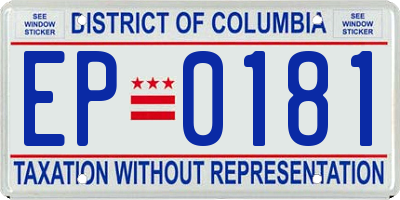 DC license plate EP0181