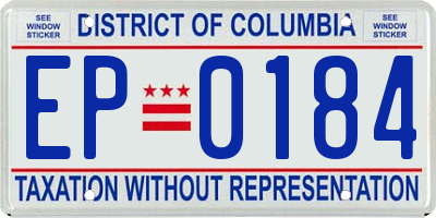 DC license plate EP0184