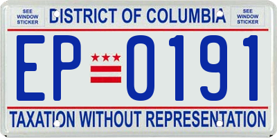 DC license plate EP0191