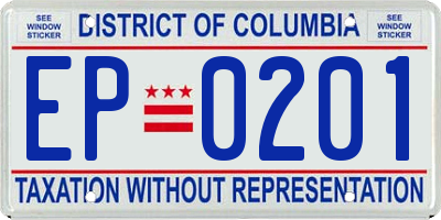 DC license plate EP0201
