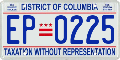 DC license plate EP0225