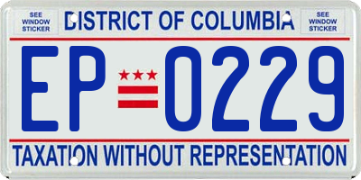 DC license plate EP0229