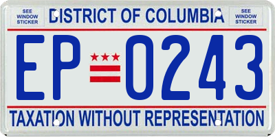 DC license plate EP0243