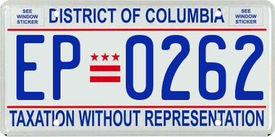 DC license plate EP0262