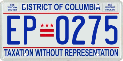 DC license plate EP0275