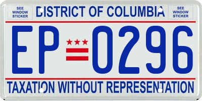 DC license plate EP0296