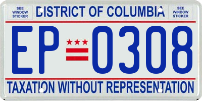 DC license plate EP0308