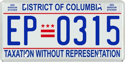 DC license plate EP0315