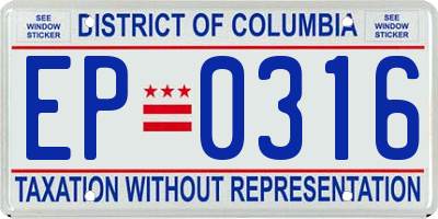 DC license plate EP0316