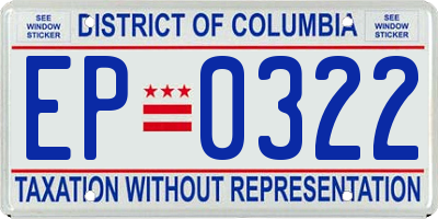 DC license plate EP0322