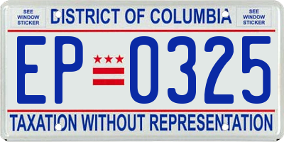 DC license plate EP0325
