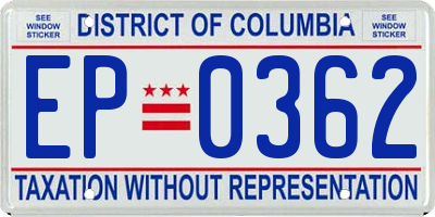 DC license plate EP0362