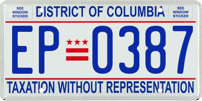 DC license plate EP0387