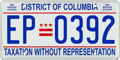 DC license plate EP0392