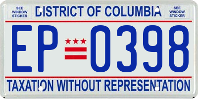 DC license plate EP0398