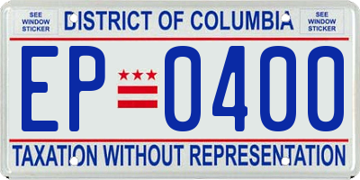 DC license plate EP0400