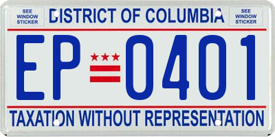 DC license plate EP0401