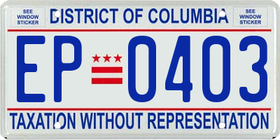 DC license plate EP0403