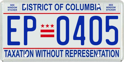 DC license plate EP0405