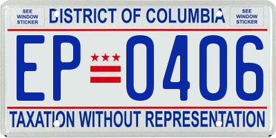 DC license plate EP0406