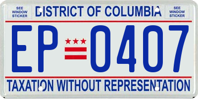 DC license plate EP0407